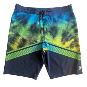 O'Neill Wavecult Gradient Tie Dye Ombre Board Shorts Mens 34 Surf Beach Swim